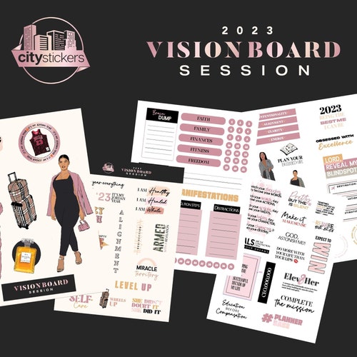 2022 Vision Board Sticker Sheets Goal Planning Affirmations - Etsy