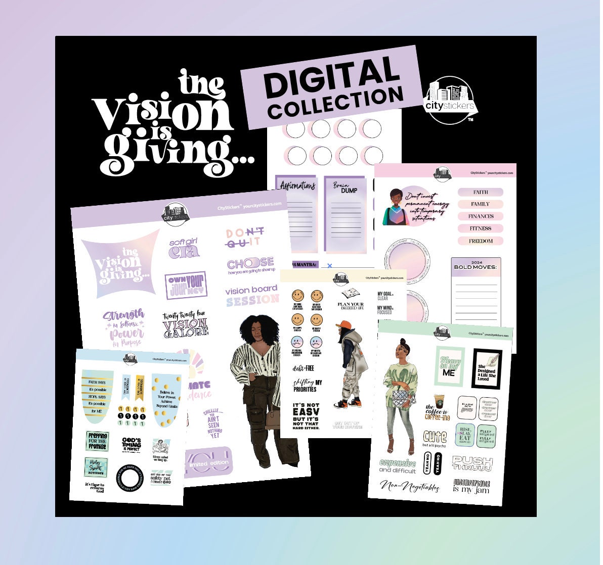 Career Finance Vision Board Printable Kit 2024, Manifesting