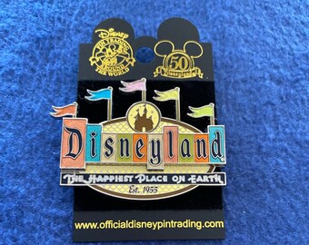 DISNEY Disneyland 50th Anniversary Retro Collection Marquee Sign Flags Pin NEW