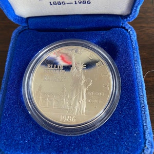 USA Proof 1986 Vintage Statue of Liberty Silver Dollar