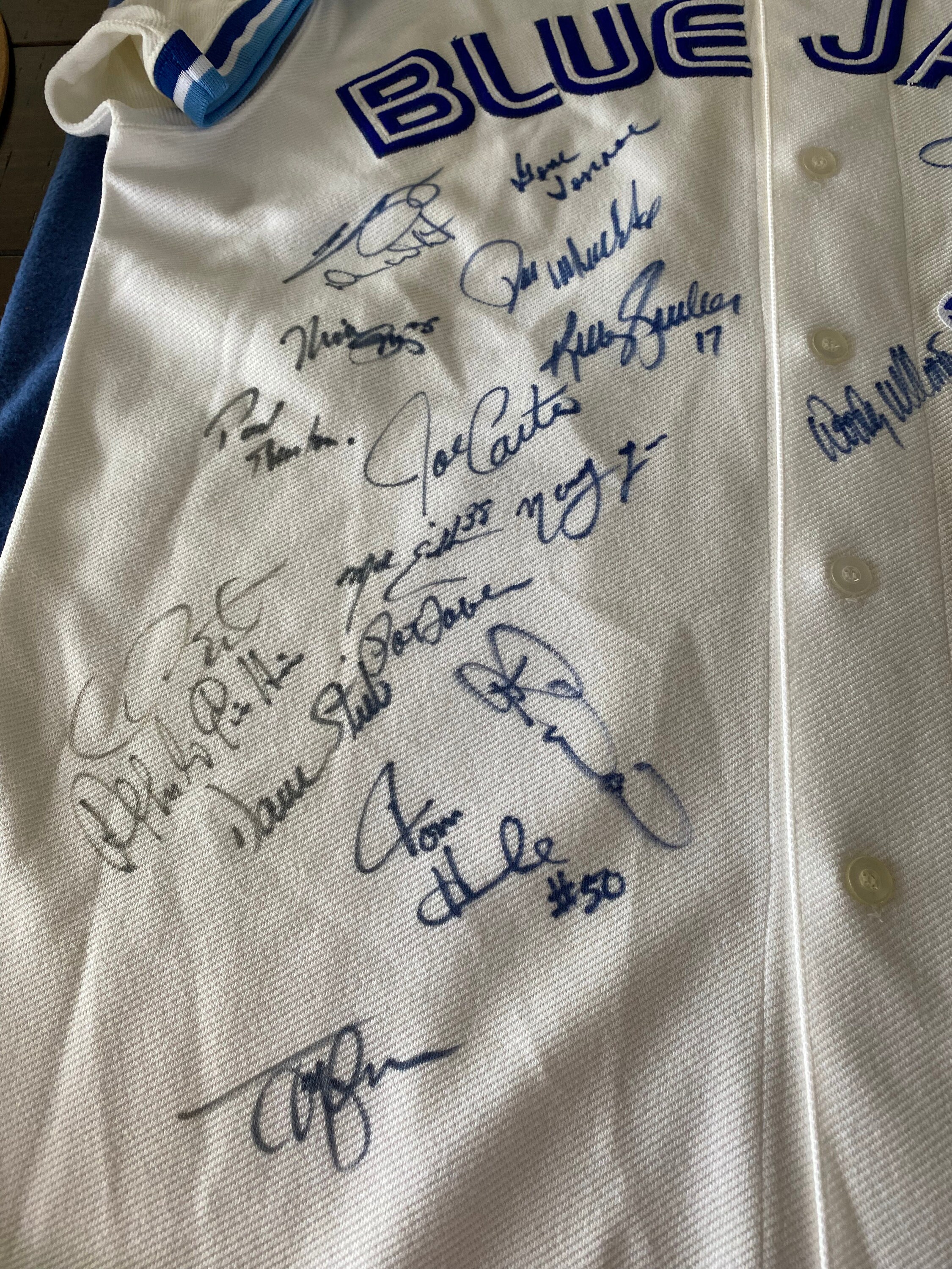 Tom Henke Signed Toronto Blue Jays Blue Replica Majestic Jersey