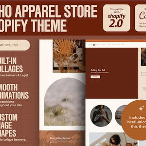 Boho Shopify Theme Template | Ecommerce Website | Shopify Template | Shopify Website | Shopify Design | Boho Website