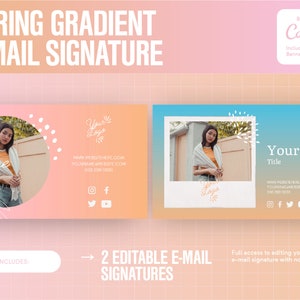 Colorful Email Signature Template | Canva | Business Email Design | Gmail Signature | Blog Email | Small Business Email Signature | Spring