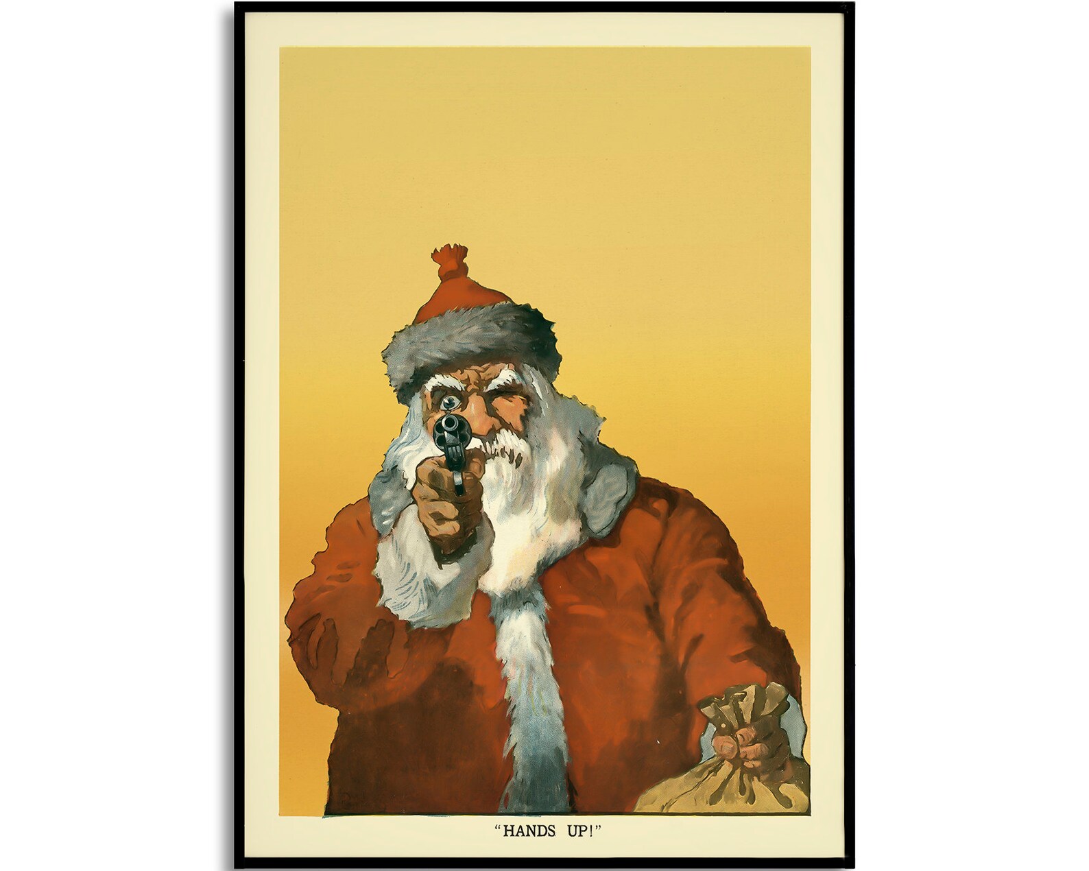 Vintage Santa Wall Art Decor Christmas Wall Poster Santa Etsy