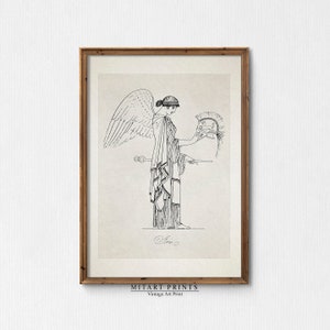 Messenger of the Gods Iris, Antike griechische Mythologie Druck, Antike griechische Radierung, Vintage Linien zeichnung, Antike Portrait Skizze, griechische Götter