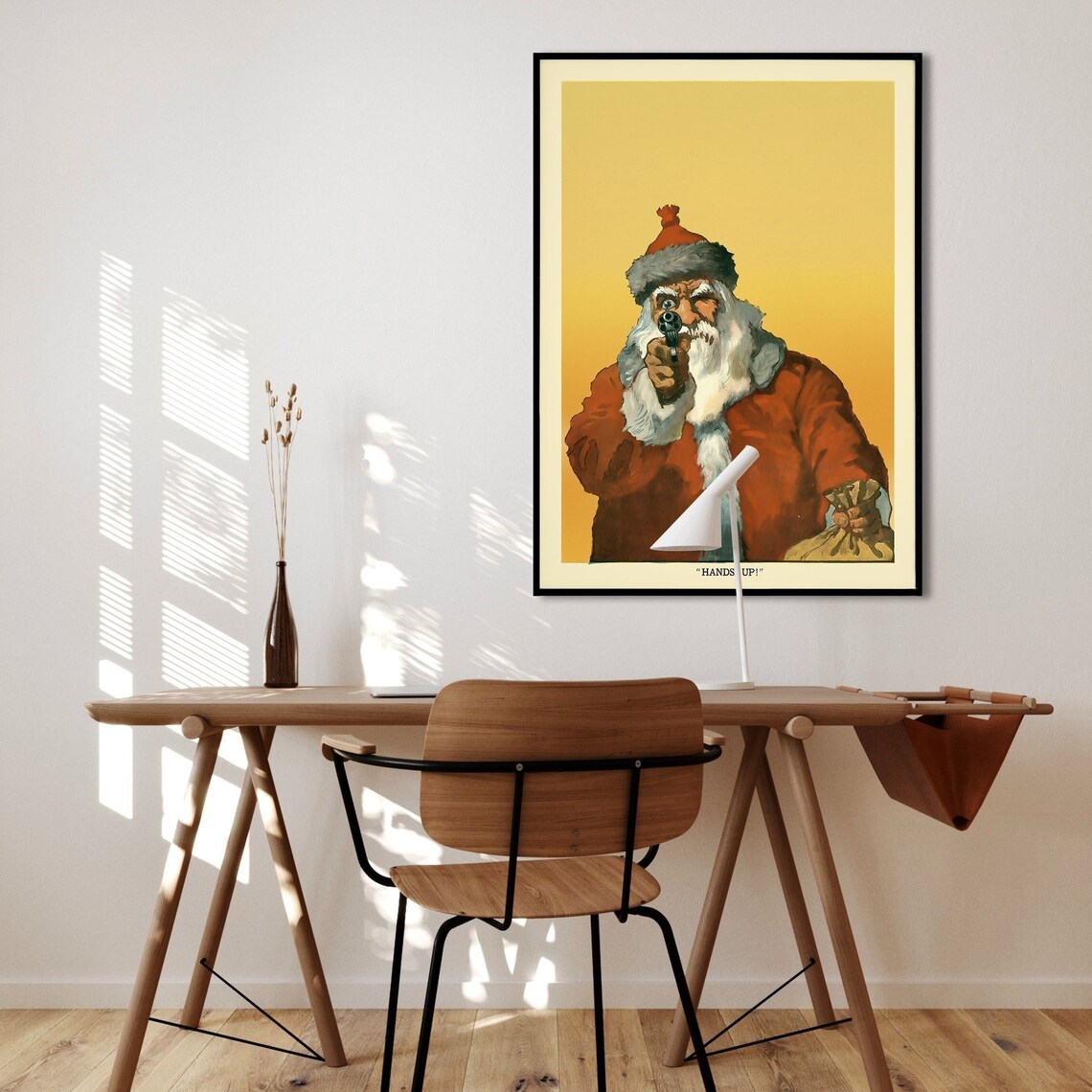 Vintage Santa Wall Art Decor Christmas Wall Poster Santa Etsy