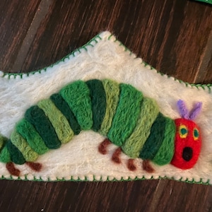 Very Hungry Caterpillar Birthday Crown – Handmade Wool Felt Crown for Kids – Dress-Up or Party Accessory