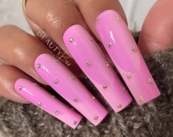 BUBBLEGUM | Ombre French Tips | XXL Square nails | 3XL Square nails