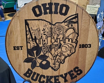 State of Ohio Icons Bourbon Barrel Head