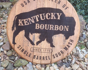 USA Distiller Bison Authentic Bourbon Barrel Head