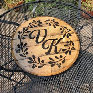 Monogrammed Authentic Kentucky Bourbon Barrel Head