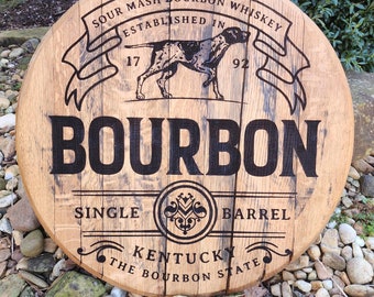 Pointer Dog Bourbon Bar Authentic Bourbon Barrel Head