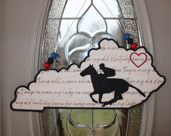 My Old Kentucky Home Door Hanger - derby, Kentucky, my old Kentucky home, door hanger, horses