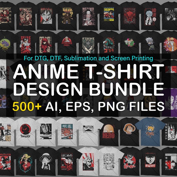 Bundle Designs Anime Atme ANIME - 500+ Vector anime في PNG EPS AI - حزمة أنيمي - طباعة الأنيمي - لفن جدار أنيمي ، القمصان