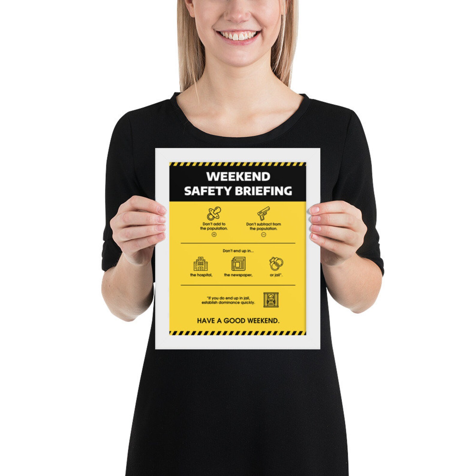 Weekend Safety Briefing Framed Print Poster Party | Etsy