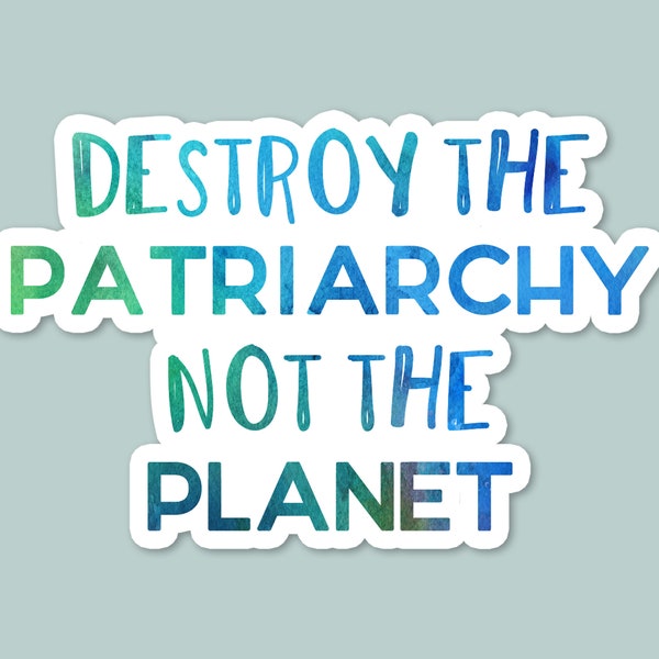 destroy the patriarchy not the planet, laptop stickers, funny stickers, water bottle sticker, laptop decal, feminist sticker, patriarchy