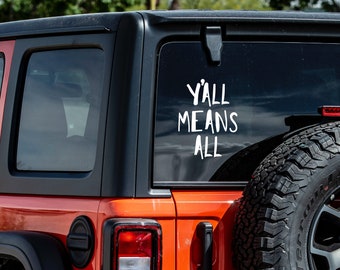 y'all means all | LGBTQIA+ Sticker | Tumbler Decal | Water Bottle Decal | Laptop Decal | Car Decal