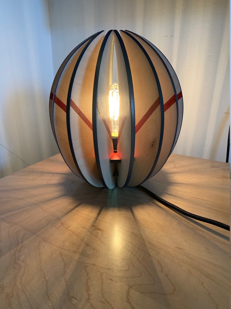 COCOA wooden table lamp Made in Montreal image 1