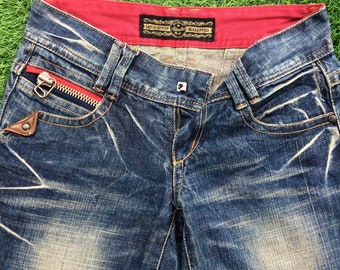 Size 25 Japanese Embellish Embroidered Bootcut Jeans, Studio R.P Denim,