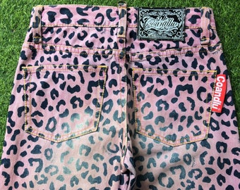 Größe 25 Japanische Überdruck Leopard Denim Nieten Hysteric Style Jeans W28 L27, Taille 70 cm medium