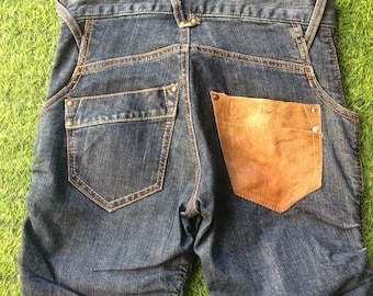 Vaqueros desgastados, estilo urbano japonés, talla 28