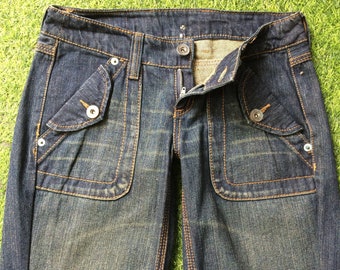 Size 30 Y2K Japanese Low Rise Jeans W30 L33, Low Waist Straight Leg Denim Pants Size M