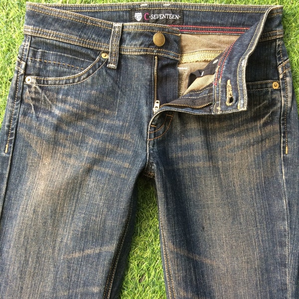 Größe 28 C Seventeen Low Rise Bootcut Jeans W28 L29 Weites Bein Stretch Denim Flare Jeans, Taille 70 cm
