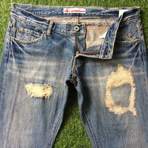 Size 34 Geneose Japanese Bootcut Jeans W34 L31 Japanese Streetwear Denim Flare Jeans, Waist 34&quot; Large