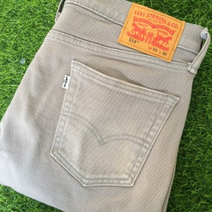 Size 33 Vintage Distressed Levis 514 Jeans W33 L32 Light Wash Stretch Denim Straight Fit Jeans Waist 33"