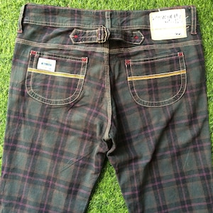 Size 29 Betty Smith Pants W29xL31 Betty Smith Tartan Plaid Japanese Pants Buckled Back Tapered Slim Jeans Pants