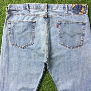 Size 42 Vintage Distressed Levis 505 Jeans Plus Size Light Wash Jeans W42 L29 Regular Fit Straight Leg Jeans Waist 42&quot;
