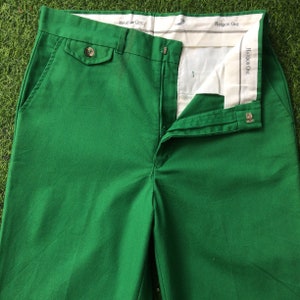 Size 29 Vintage 80s Harbour One Green Pants W29 L31 Talon Zipper Classic Trousers Pants, Waist 29&quot;