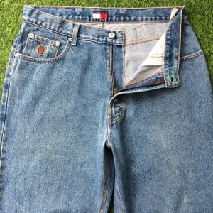 Größe 31 TOMMY HILFIGER Loose Straight Leg 90s Jeans W31 L32 Light Wash Denim Made In USA
