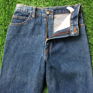 Size 24 Vintage Fiorucci Jeans W24 L27 Medium Wash Heavy Duty Garment Tapered Leg Safety Jeans Waist 24&quot;