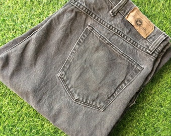 Vintage Faded Black Wash Wrangler Jeans, Straight Leg Denim (37x30)