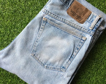 Vintage Wrangler Mom Jeans, Light Wash Distressed Denim, Size 32
