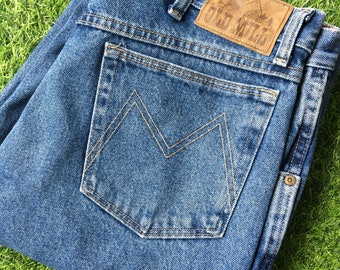 Vintage Old Mill Western Jeans W35 L36: Distressed Medium Wash