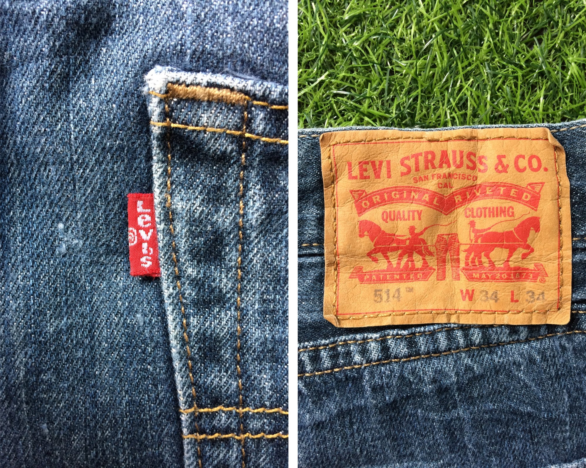 ダメージ加工 Levis 514 スリムストレートジーンズ、ミディアムライト 