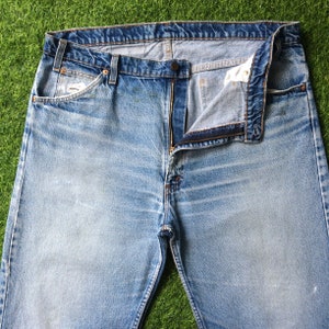 Size 39 Vintage Distressed Levis 505 Orange Tab Jeans W39 L29 Plus Size Light Wash Dirty Jeans Regular Fit Straight Leg Jeans Waist 39"