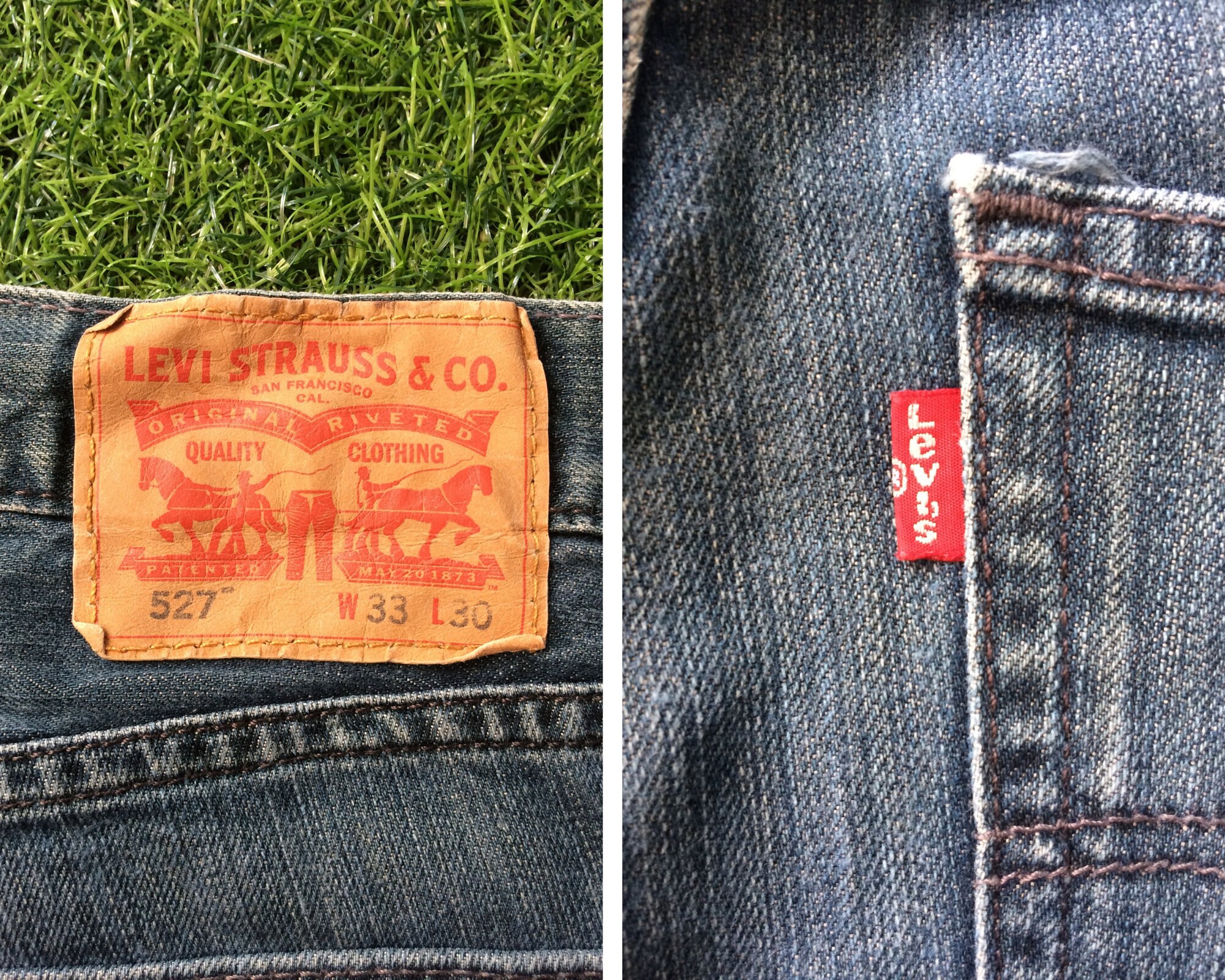 Size 33 Vintage Distressed Levis 527 Bootcut Jeans W33 L30