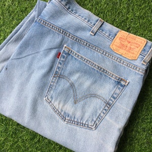 W51 L30 Vintage Distressed Levis 560 Ripped Jeans Plus Size Light Wash Jeans Comfort Fit Tapered Leg Jeans Plus Size Mom Jeans Waist 51&quot;