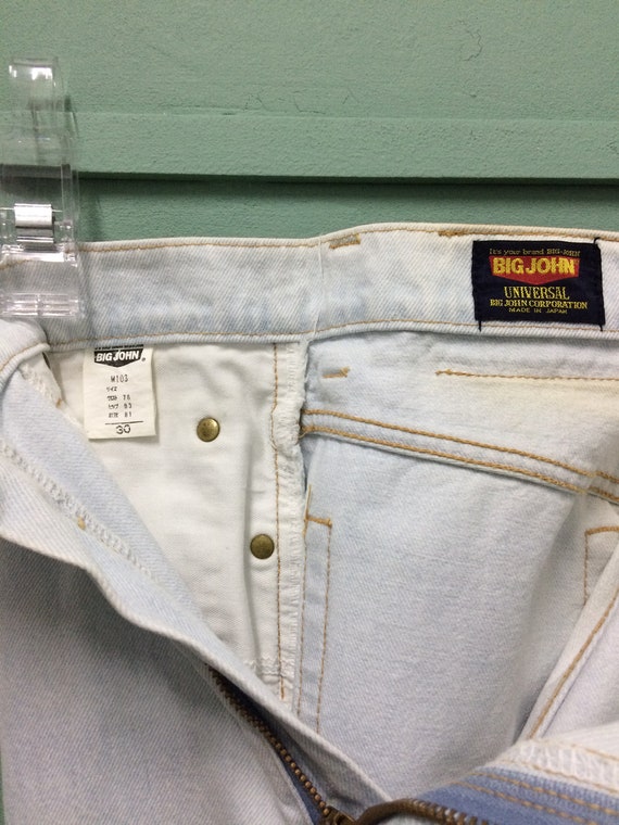 Jean Vintage Femme Big John Années 80 - Blanc Délavé, Taille 25, Occasion