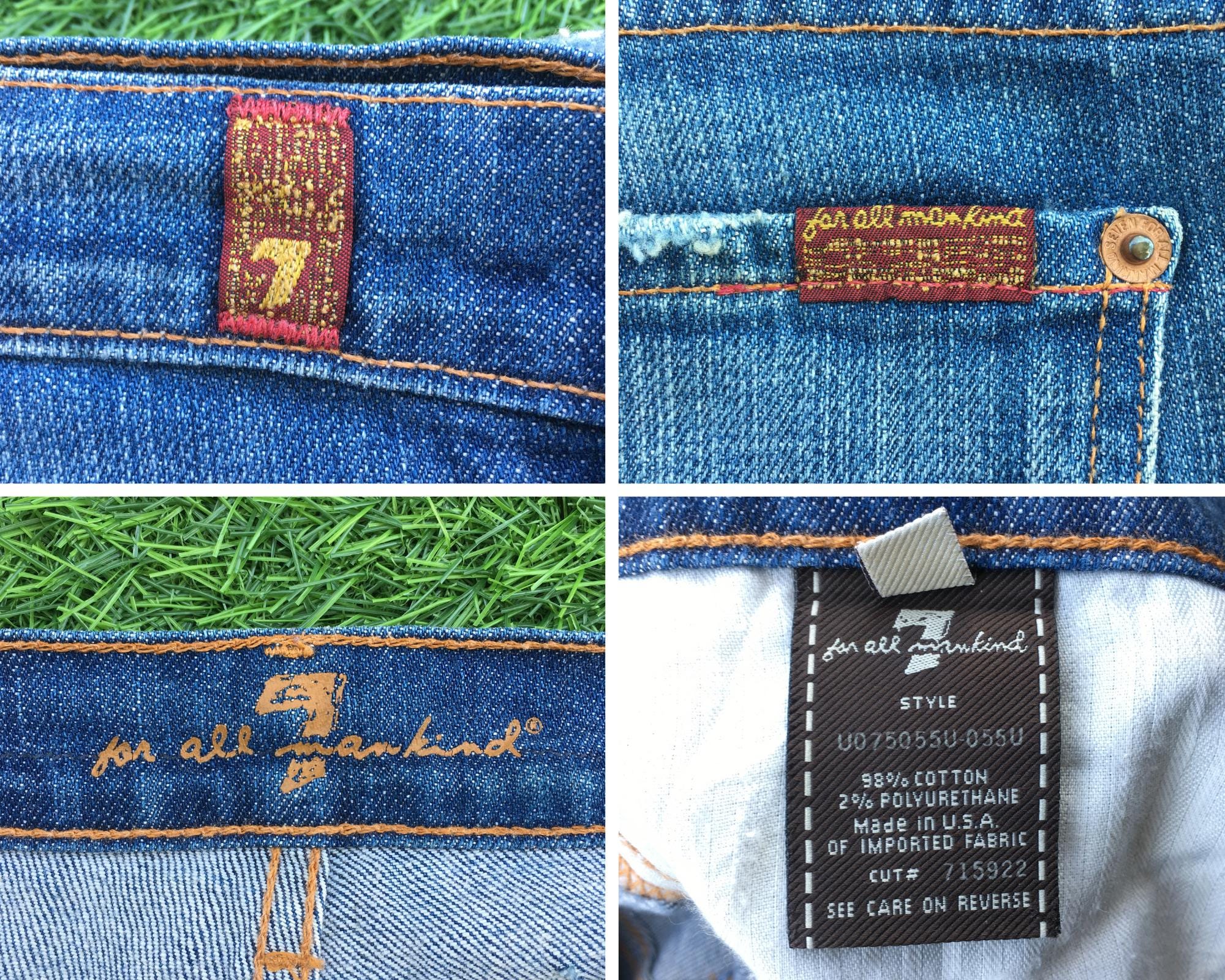 Y2K 7 For All Mankind ローライズ ブーツカット ジーンズ、サイズ 28 