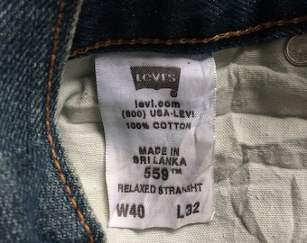 Taglia 42 Levis vintage invecchiato 559 Jeans taglie forti W42 L31