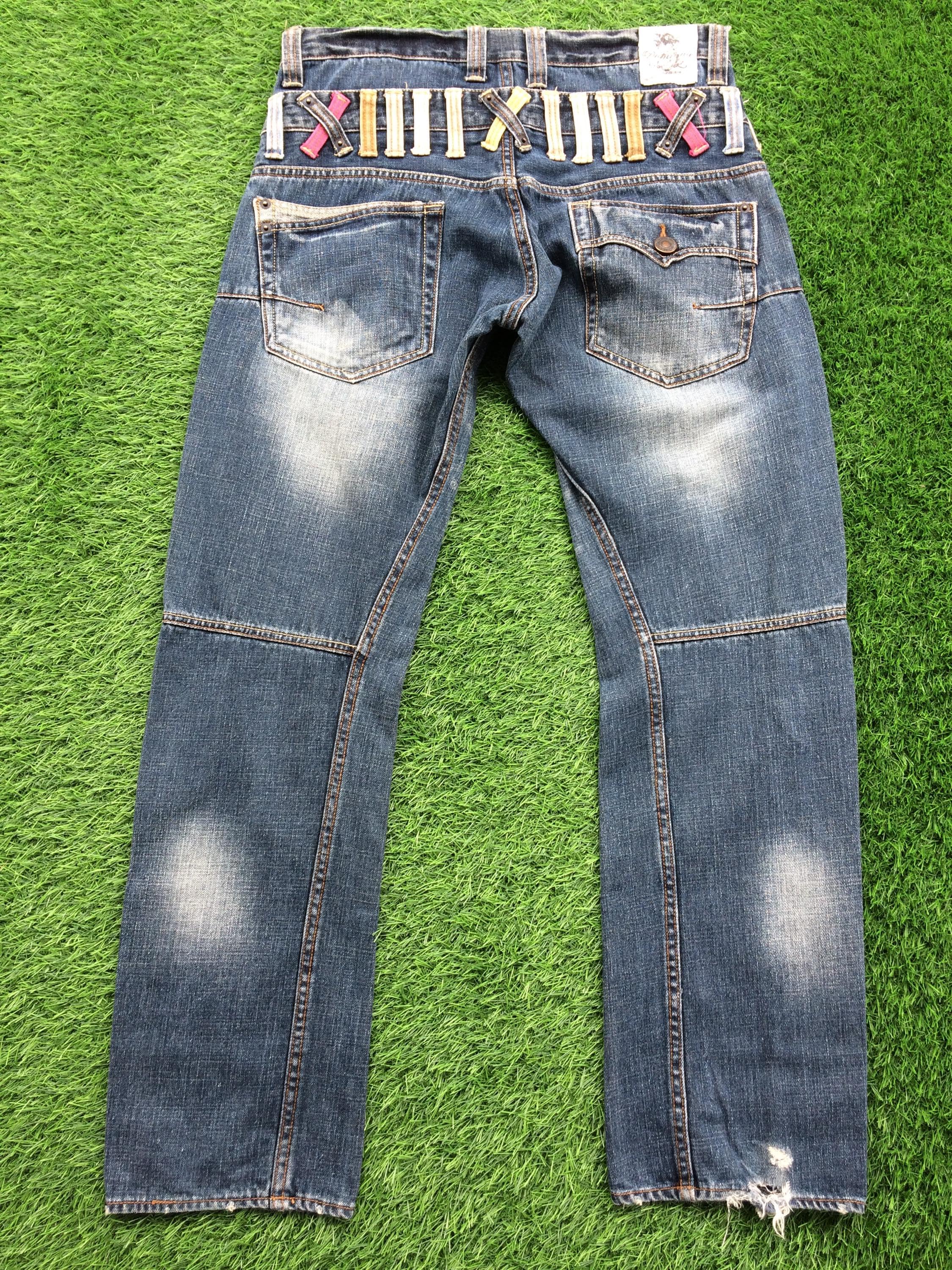 Size 30 Distressed Japanese Double Waist Denim Jeans Pants Size 30 Distressed Japanese Double Waist Denim Jeans Pants