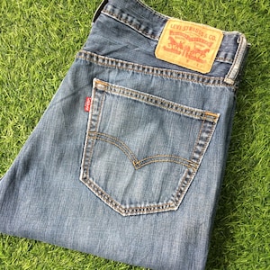 Size 33 Vintage Distressed Levis 527 Ripped Bootcut Jeans W33 L32 Lightweight Jeans Flare Wide Leg Jeans Waist 33&quot;