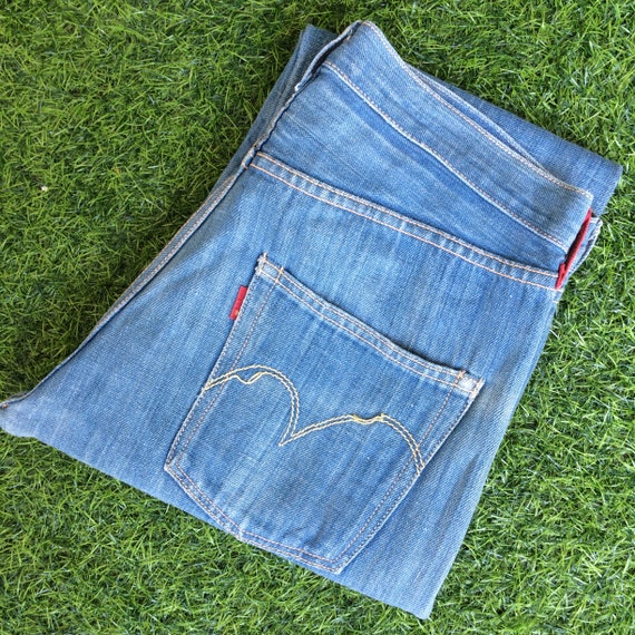 Size 33 Vintage Distressed Levis Red Loop Selvedge Jeans W33