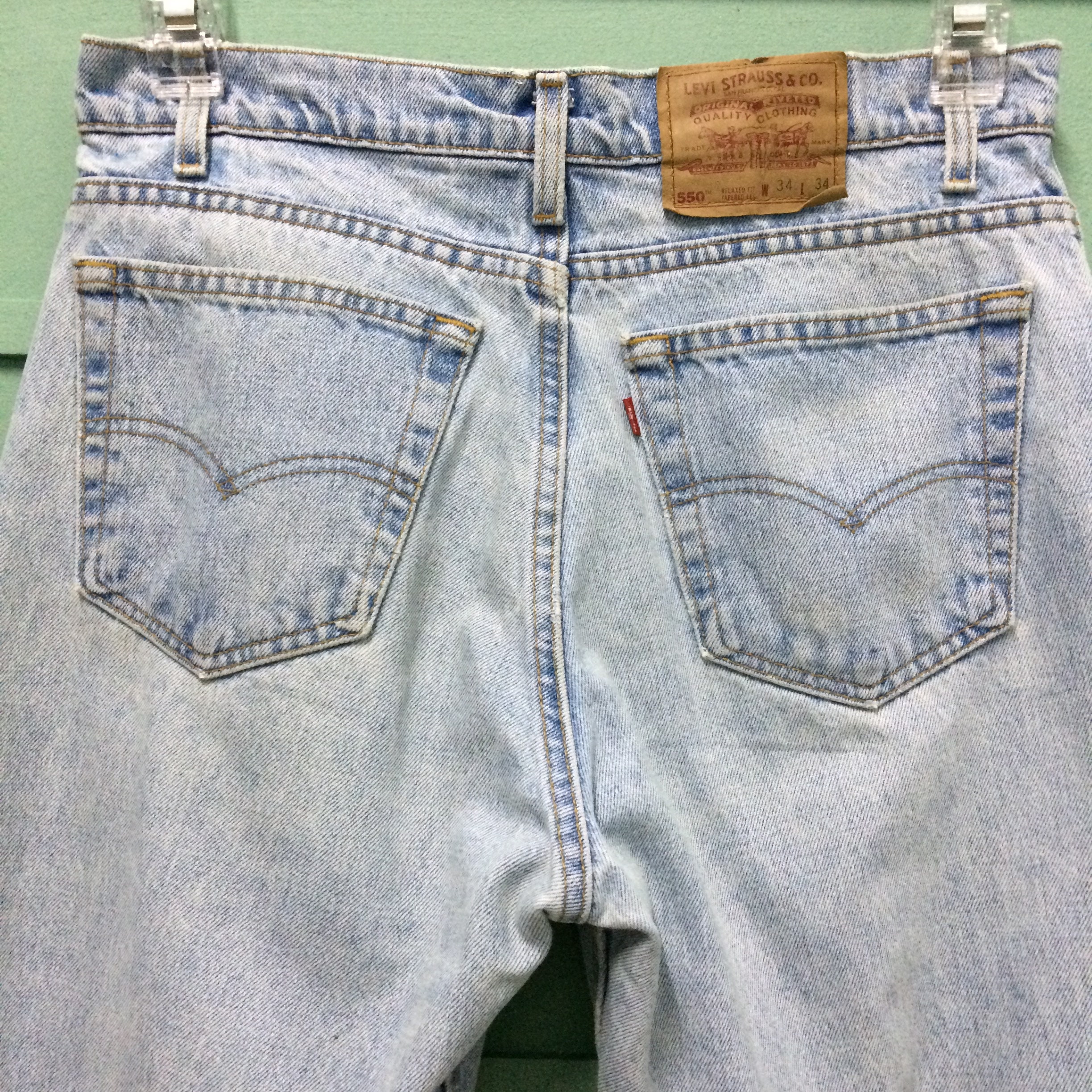 90s USA製 Levi'sリーバイス 550 ブラック デニムパンツ w34 L30
