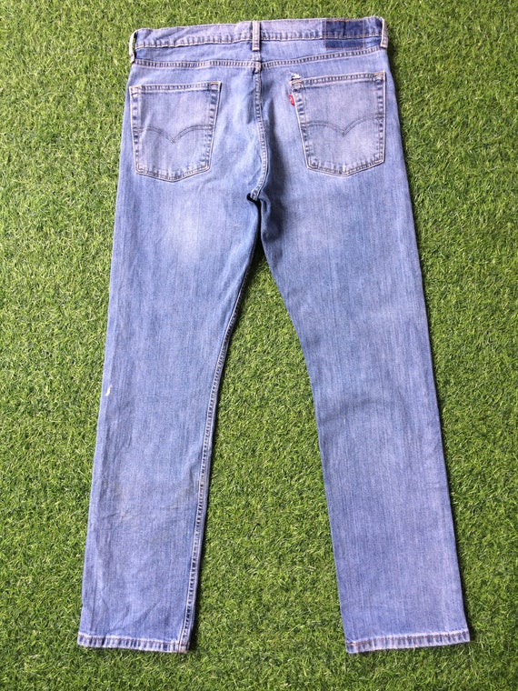 W36 L32 Vintage Distressed Levis 513 Jeans Medium Wash Stretch