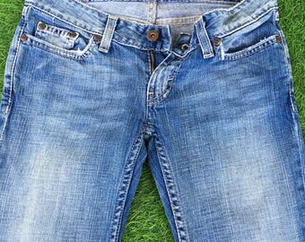 Size 25 Y2K Low Rise Distressed Bootcut Jeans, Vintage BKE Denim Flared Denim Pants